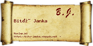 Bitó Janka névjegykártya